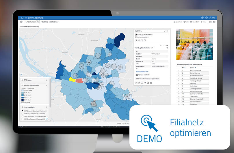 Filialnetzoptimierung: Mit disy Cadenza und Location Intelligence den idealen Standort finden