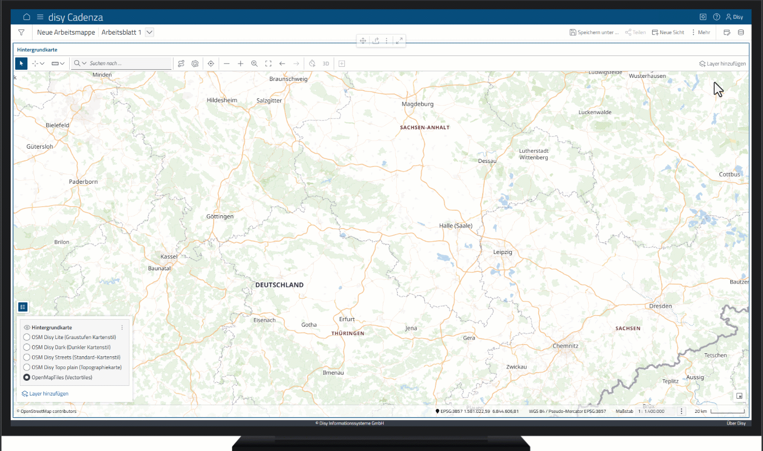 Automatischer Zoom auf neu hinzugefügte Daten in disy Cadenza 2026 Spring nach dem Import
