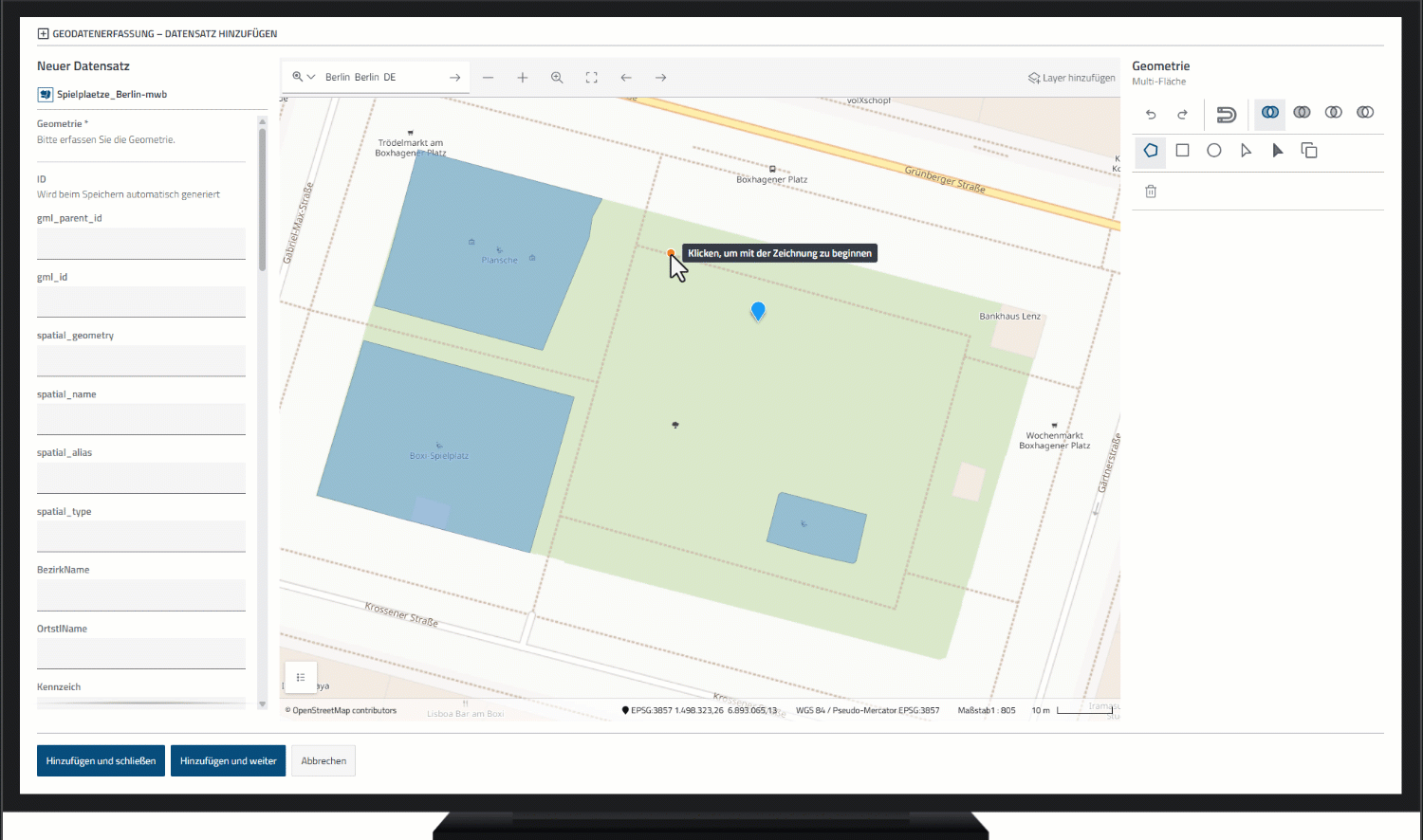 Location Finder als Snapping-Ziel in disy Cadenza 2026 Spring zur exakten Platzierung von Datenpunkten