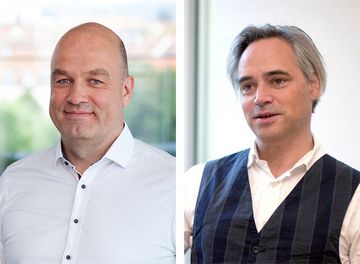 Marcus Briesen (li), Mitglied der Geschäftsleitung von Disy und Christoph Dill (re), Inhaber und Gründer von lumanaa