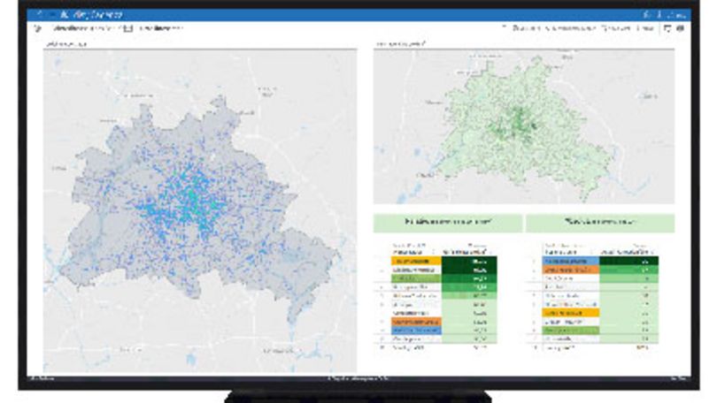 Fahrradunfall-Dashboard in der Datenanalyse-Software disy Cadenza.