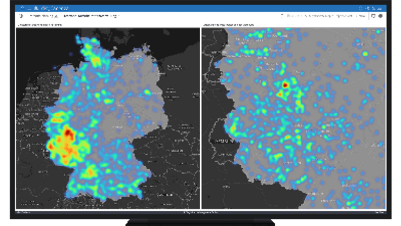 Mitarbeiterverteilung eines Unternehmens als Heatmap visualisieren in der Datenanalyse-Software disy Cadenza.
