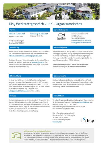 Thumbnail Dokument Organisatorisches