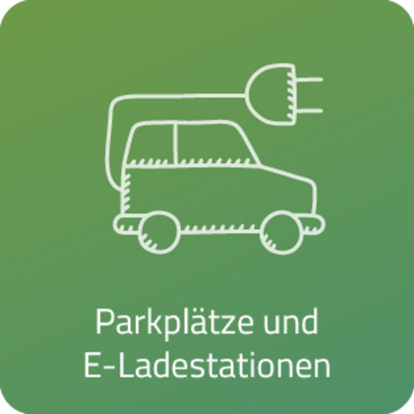 Parkplätze und E-Ladestationen