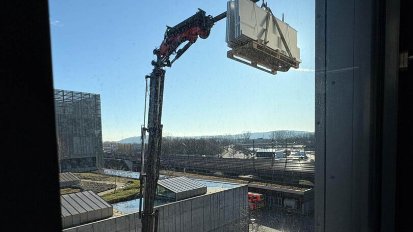 Hebebühne beim Disy Standortwechsel