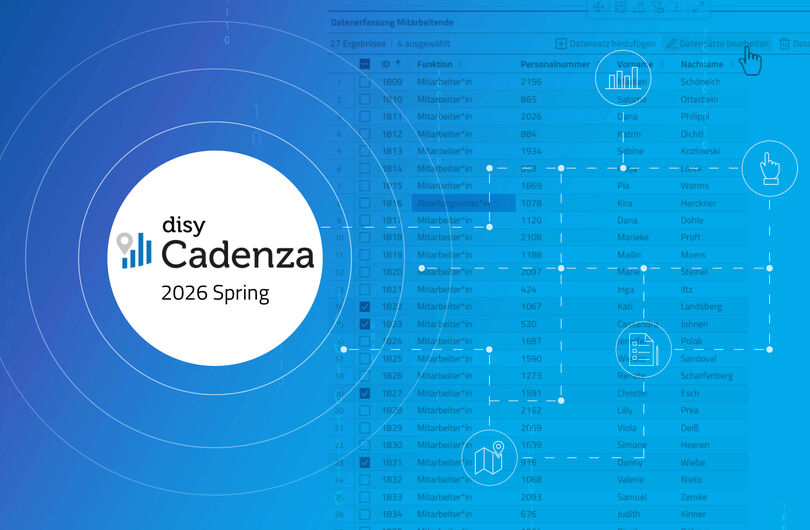 Feature-Überblick: disy Cadenza 2026 Spring mit Self-Service, Reporting und Karten