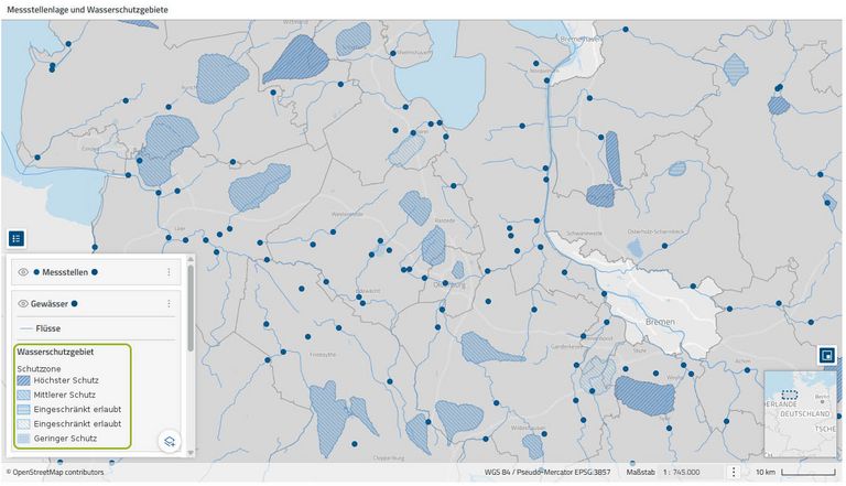Klassen in Karten individuell darstellen in der Datenanalyse-Software disy Cadenza.