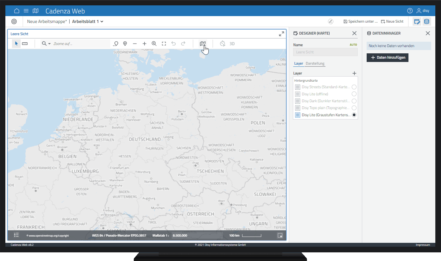 Geodaten in Form von Shapefiles direkt in die Datenanalyse-Software disy Cadenza importieren und in einer Karte anzeigen lassen